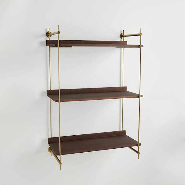 Custom metal and wood shelving unit